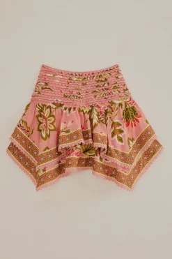FARM Rio  SOFT PINK AURA FLORAL MINI SKIRT