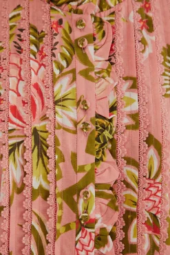 FARM Rio SOFT PINK AURA FLORAL SHORT SLEEVE BLOUSE