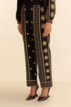 FARM Rio  SUN EMBROIDERED PANTS