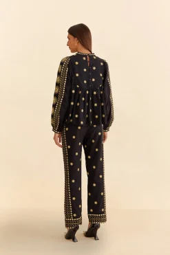 FARM Rio  SUN EMBROIDERED PANTS