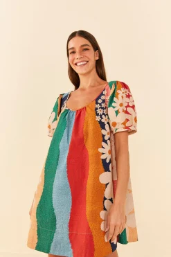 FARM Rio SUPER FUN DAISY ORGANIC COTTON MINI DRESS