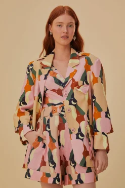 FARM Rio  THE KISS MULTICOLOR CUT OUT BLAZER