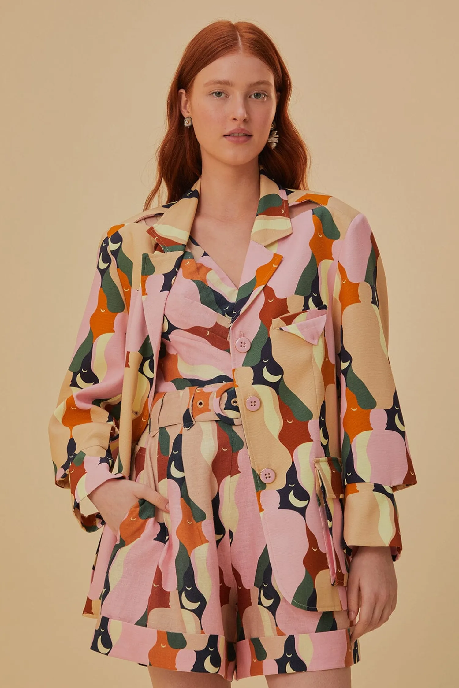 FARM Rio THE KISS MULTICOLOR CUT OUT BLAZER