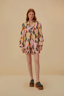 FARM Rio  THE KISS MULTICOLOR CUT OUT BLAZER