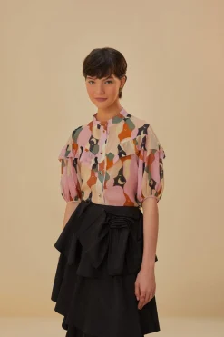 FARM Rio THE KISS MULTICOLOR SHORT SLEEVE BLOUSE
