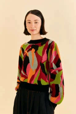 FARM Rio THE MULTICOLOR DANCE KNIT SWEATER