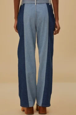 FARM Rio  TIE WAIST PATCH DENIM PANTS