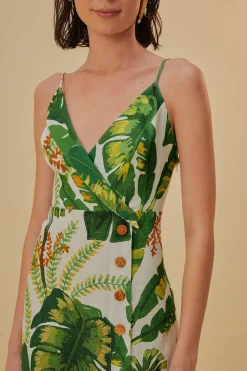 FARM Rio TROPICAL FOREST OFF-WHITE MINI DRESS
