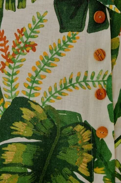 FARM Rio TROPICAL FOREST OFF-WHITE MINI DRESS