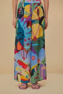 FARM Rio  TROPICAL SCENARIO MULTICOLOR PANTS