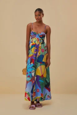 FARM Rio TROPICAL SCENARIO SLEEVELESS MAXI DRESS