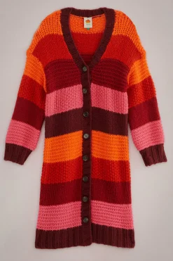 FARM Rio TROPICAL STRIPES MIDI KNIT CARDIGAN