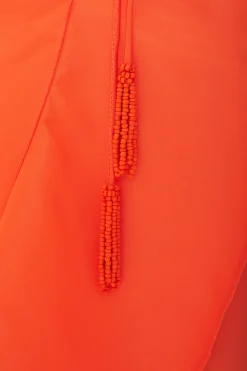 FARM Rio  VIVID ORANGE MIDI SKIRT