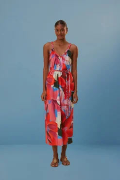 FARM Rio  WATERCOLOR FLORAL SLEEVELESS COVER UP