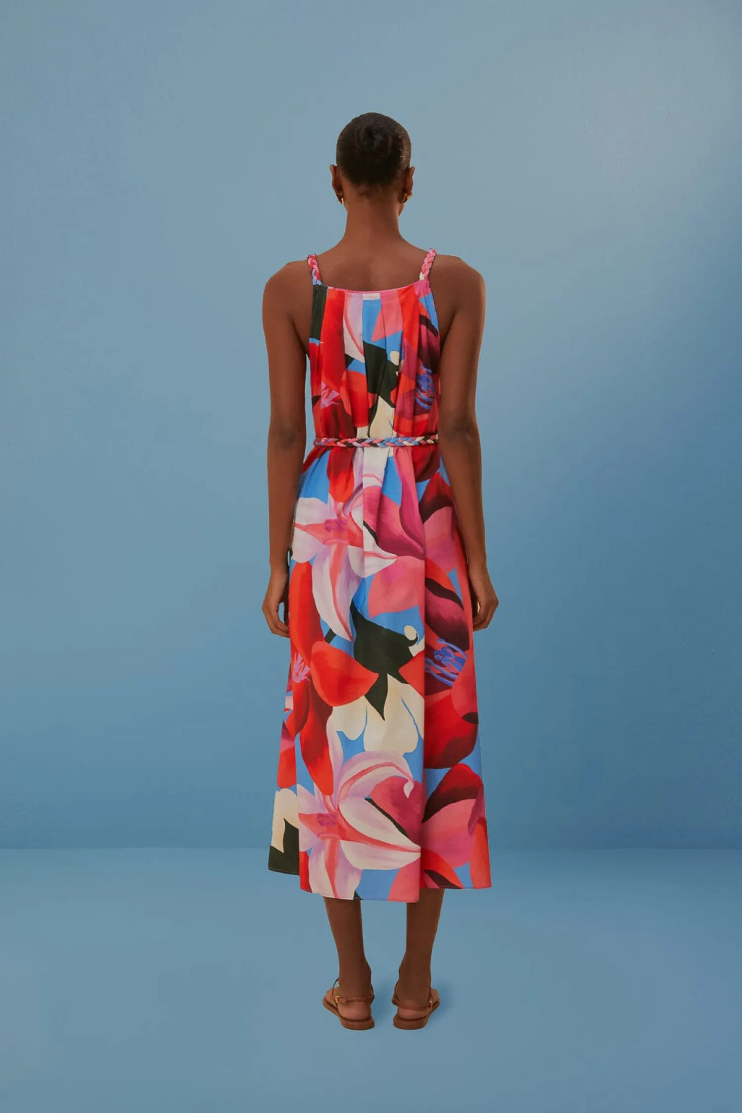 FARM Rio WATERCOLOR FLORAL SLEEVELESS COVER UP