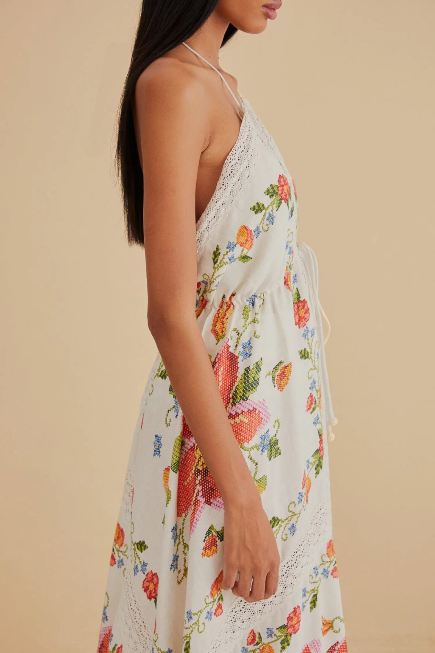 FARM Rio WHITE BANANA VITAMIN LACE COVER UP