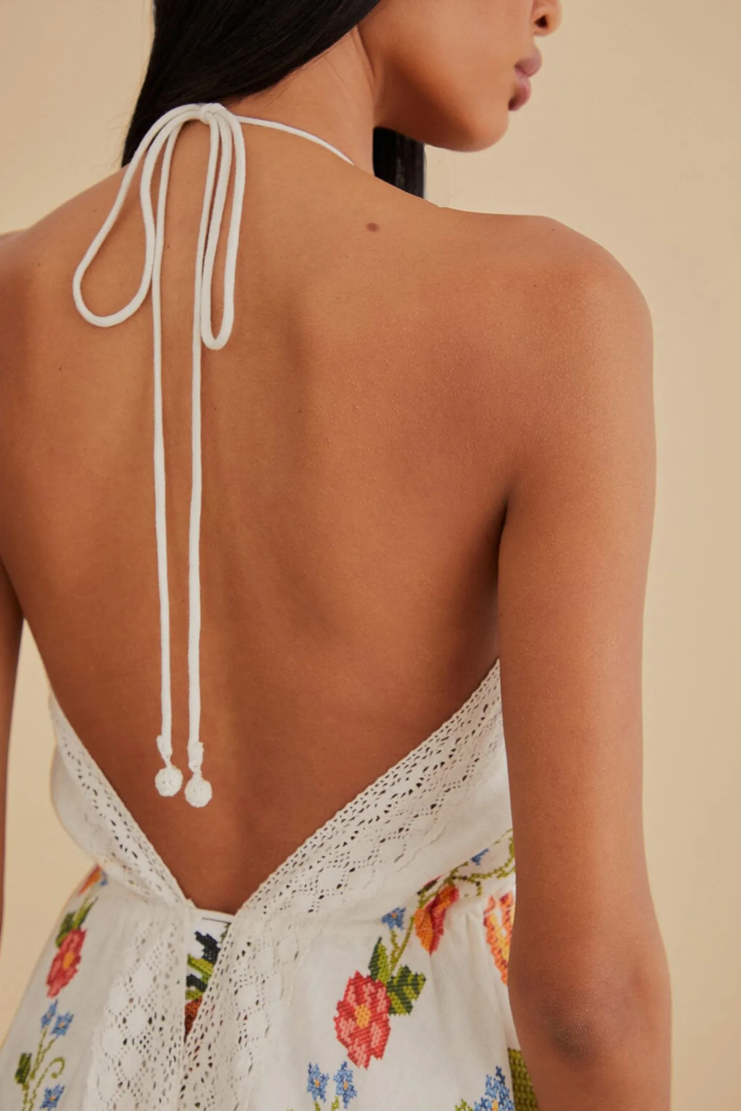 FARM Rio WHITE BANANA VITAMIN LACE COVER UP