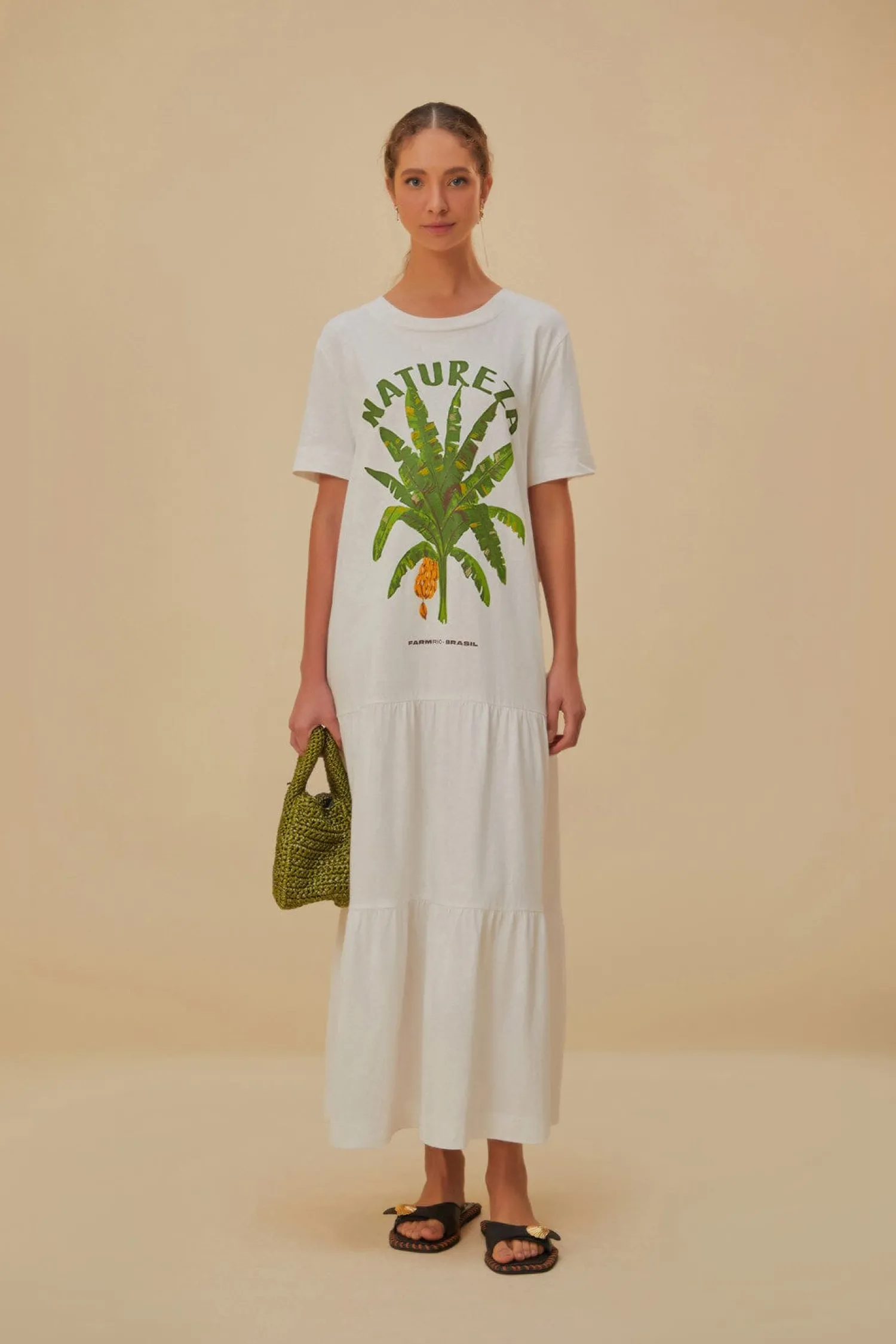 FARM Rio WHITE NATUREZA ORGANIC COTTON MAXI DRESS