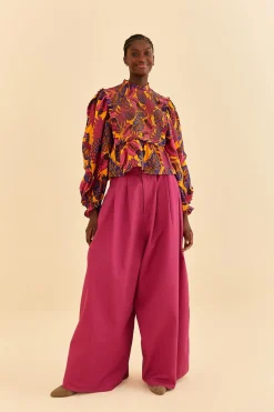 FARM Rio  YELLOW FRUIT DREAM LONG SLEEVE BLOUSE