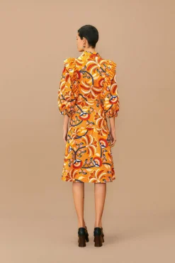 FARM Rio  YELLOW PALMS PARTY MIDI DRESS