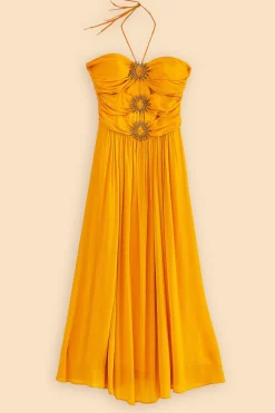 FARM Rio YELLOW SLEEVELESS MAXI DRESS WITH SUN BUCKLE